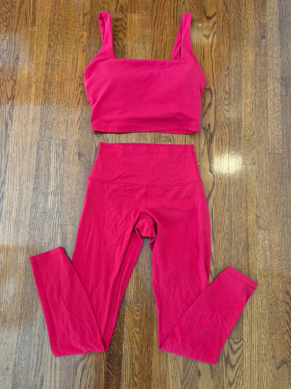 Crz Yoga High-Waist Active Leggings & Crop Tank Set - Fuchsia